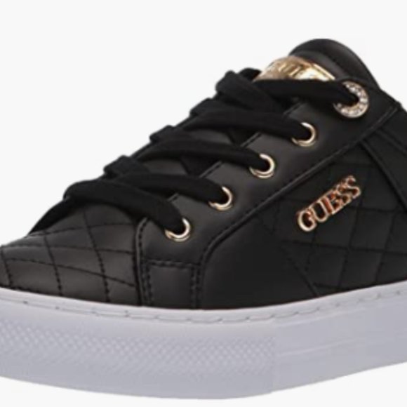 NEW Guess Womens Loven Sneaker 6.5 Black Quilted - Picture 1 of 7